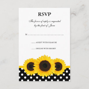Cartão branco e preto do girassol das bolinhas da