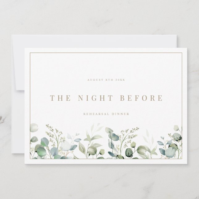 Cartão branco Elegante Eucalyptus (Frente)