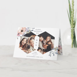Cartão Branco Floral Geométrico | Foto Dia das Mães