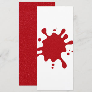 Cartão branco personalizável com abertura vermelha