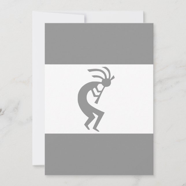 Cartão Branco prateado Kokopelli1 (Frente)
