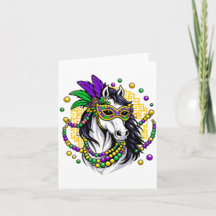 Cartão Branco Régio Mardi Cavalo Mascarada Carnaval Lunar