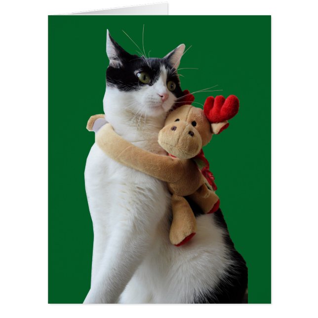 Cartão Brancos e Negros Brancos e Brinquedos de Natal par (Frente)