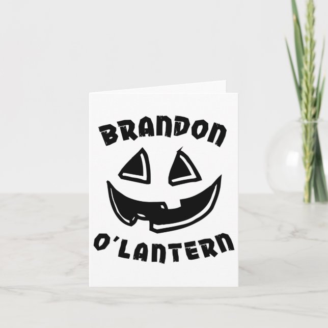 Cartão Brandon O'lantern Halloween Pumpkin C personalizad (Frente)