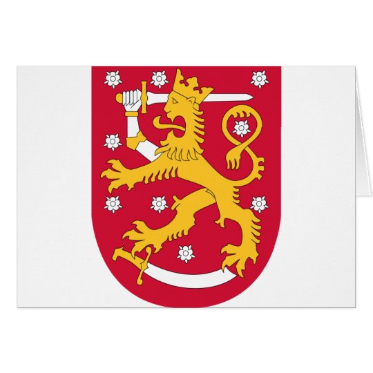 Cartão Brasão de Finlandia - Suomen Vaakuna