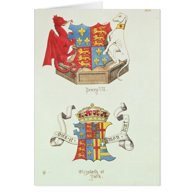 Cartão Brasões de Henry VII e de Elizabeth de York (Frente)