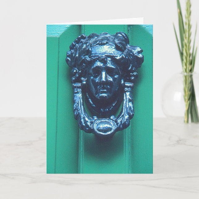 CARTÃO BRASS DOOR KNOCKER EM FORMA DE CABEÇA DA MULHER (Frente)