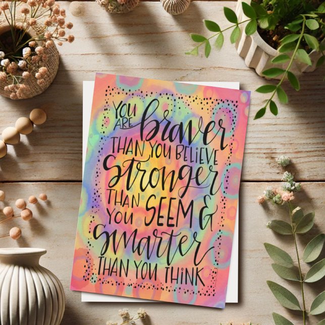 Cartão Braver, Forte, Graduação Inspiracional Mais Inteli (Criador carregado)