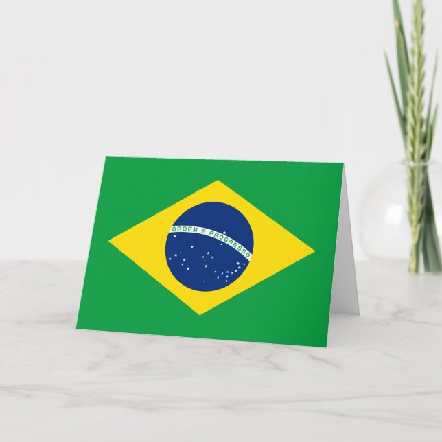 Cartão Brazilian Flag Greetings Card (Frente)