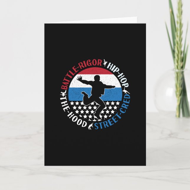 Cartão Break Dance Breakdancing Hip-Salto Boy (Frente)