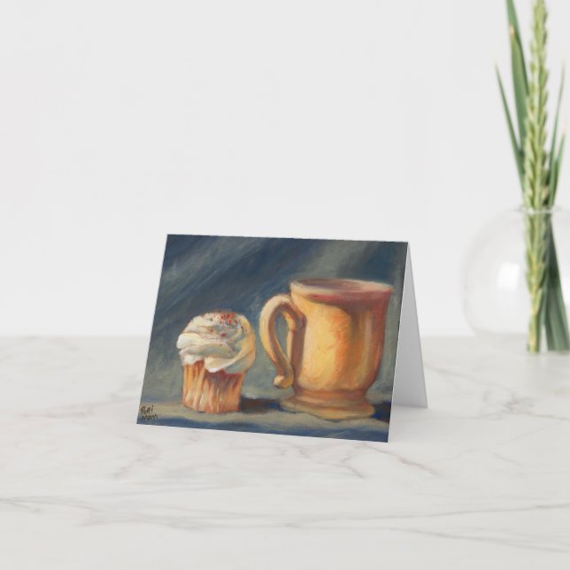 Cartão "Break Time", a coffee & cupcake greeting card (Frente)