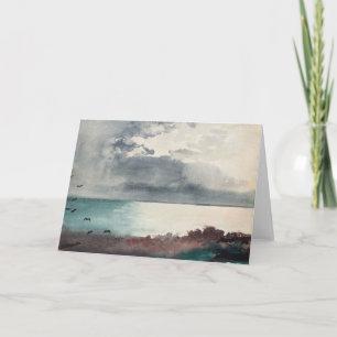 Cartão Breaking Storm, Costa do Maine   Winslow Homer