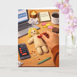 Cartão Breaking Up Is Hard To Do – Dark Humor Voodoo Doll