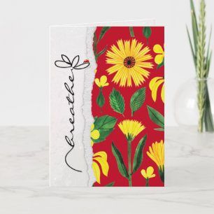 Cartão breathe friendship flower with lady bug