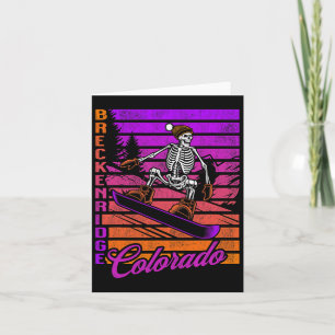 Cartão Breckenridge Colorado Retro Snowboard Skeleton