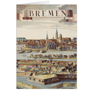 Cartão Bremen, Alemanha, 1719