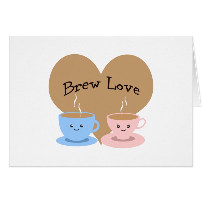 Cartão Brew Love! Mugs de café (Frente horizontal)