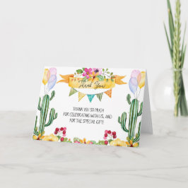 Cartão Bridal Shower Fiesta Thank You