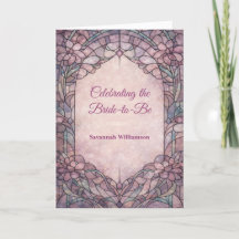 Bridal Shower Mauve Stained Glass Floral 