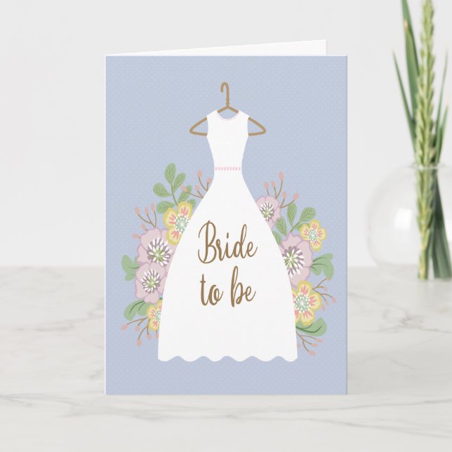 Cartão Bridal Shower with Dress and Flowers (Frente)