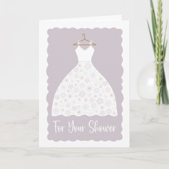 Cartão Bridal Shower with Flowery Dress (Frente)
