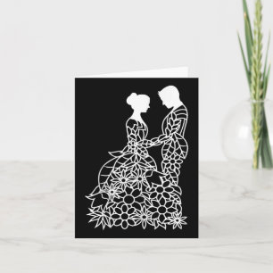 Cartão Bride &amp; Groom Wedding Floral Mancala Linda