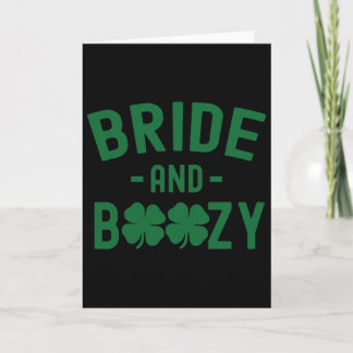 Cartão Bride And Boozy Irish St Patrick's Day Funny Shamr