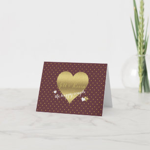 Cartão Bride & Co Burgundy & Gold Wedding Party Note