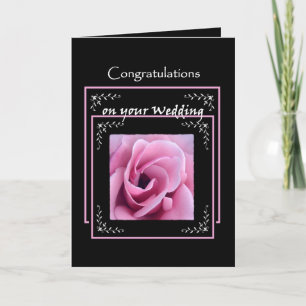 Cartão BRIDE e Parabéns de Casamento GROOM Rosa Rosa Rosa