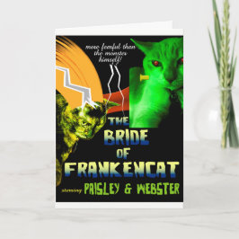 Cartão Bride of Frankencat Halloween Card