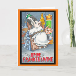 Cartão Bride of Frankenswine Halloween card