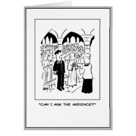 Cartão Bridegroom quer "Perguntar ao público".