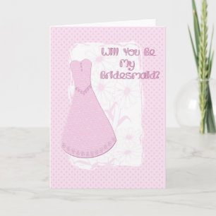 Cartão Bridesmaid Pink Dress