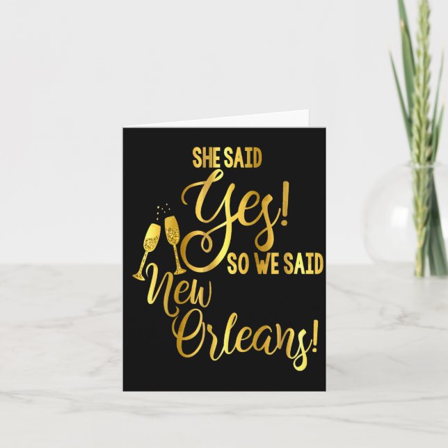 Cartão Bridesmaid Shirt Bachelorette She Said Yes We New  (Frente)