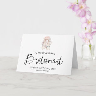 Cartão Bridesmaid Wedding Obrigado Presente Da Bride Card