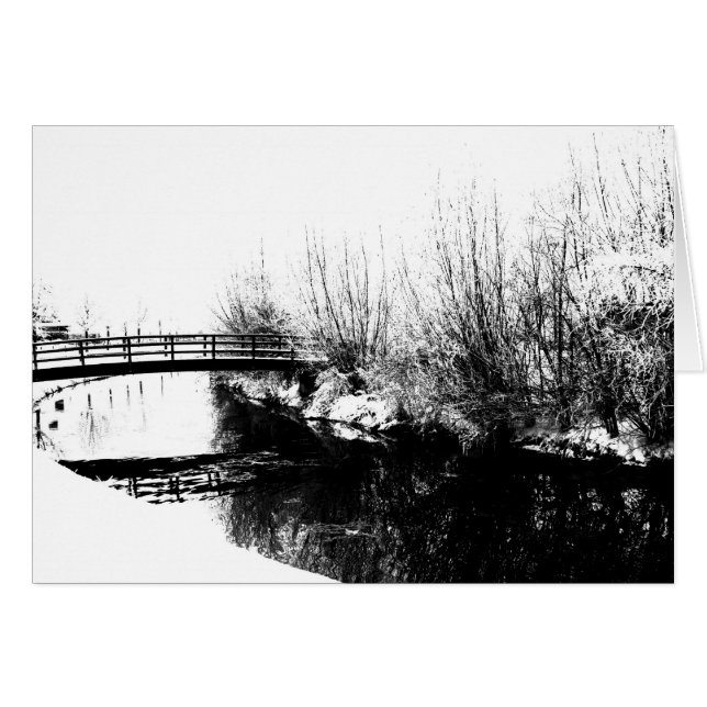 Cartão Bridge and Stream Winter Scense gcna (Frente Horizontal)