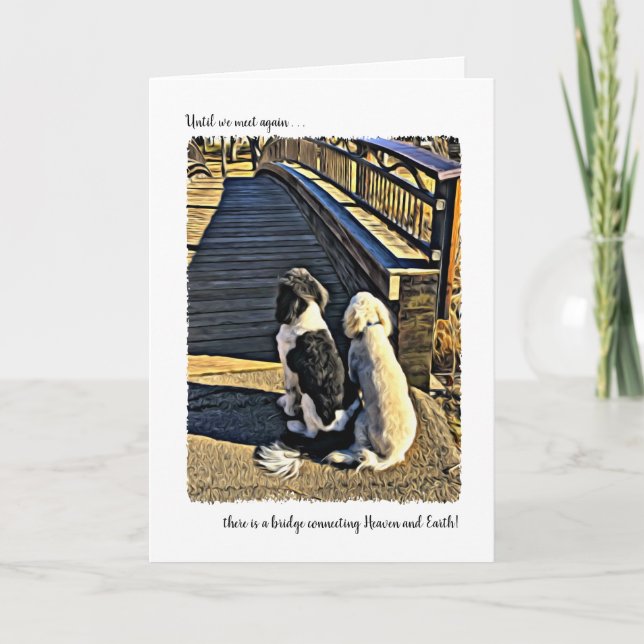 Cartão Bridge Connecting Heaven & Earth Pet Sympathy Card (Frente)