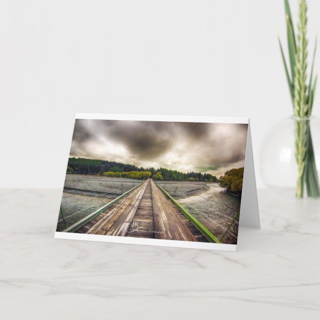 Cartão Bridge crossing - Lake Tekapo New Zealand: Card (Frente)