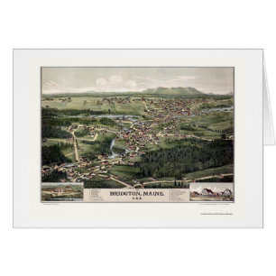 Cartão Bridgton, MIM mapa panorâmico - 1888