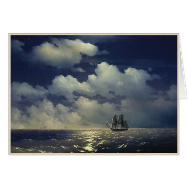 Cartão Brig Mercúrio após a vitória sobre os navios turco (Frente horizontal)