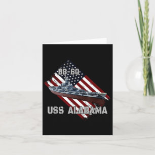Cartão Brigadeiro Uss Alabama Bb-60 &amp; navio de guerra