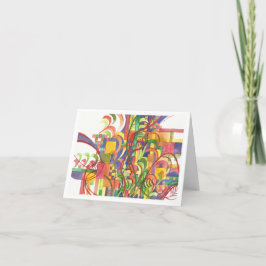 Cartão Bright Abstract Watercolor Notecard
