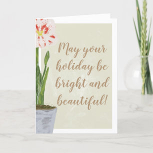 Cartão Bright and Beautiful Watercolor Amaryllis Flower