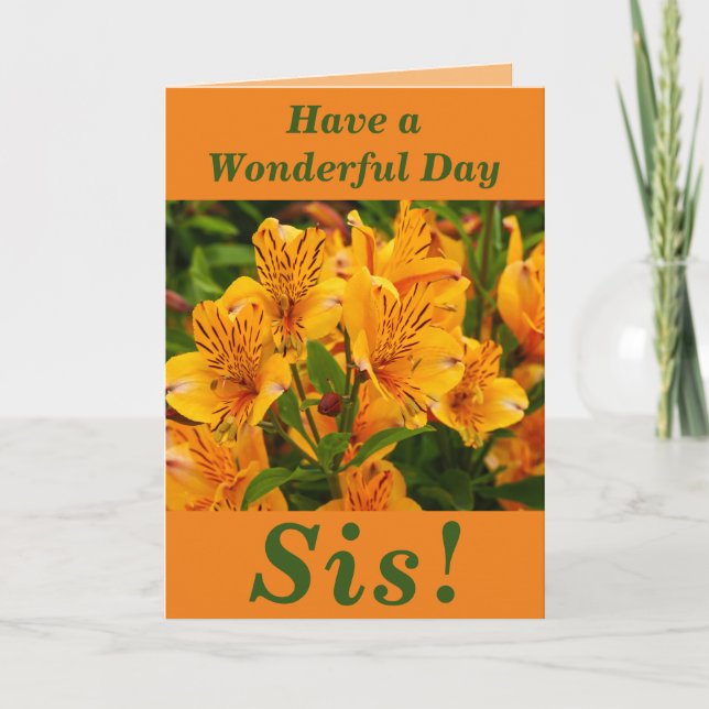 Cartão Bright and Bold Floral Birthday Card for Sis (Frente)