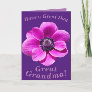 Cartão Bright and Bold Floral Birthday Card Great Grandma