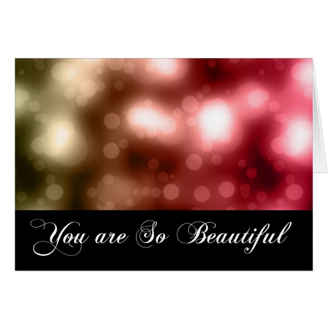 Cartão Bright Bokeights 1 Você é tão bonita (Frente Horizontal)