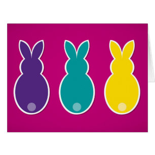 Cartão Bright Easter Bunny Silhouette
