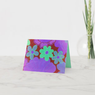 Cartão Bright Retro Look-Floral Design-Notecards