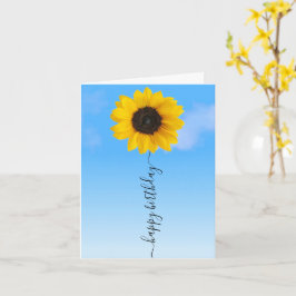 Cartão Bright Sunflower e Blue Skies Saudação de Aniversá