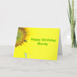 Cartão Bright Yellow Girls Birthday Custom Greeting Card